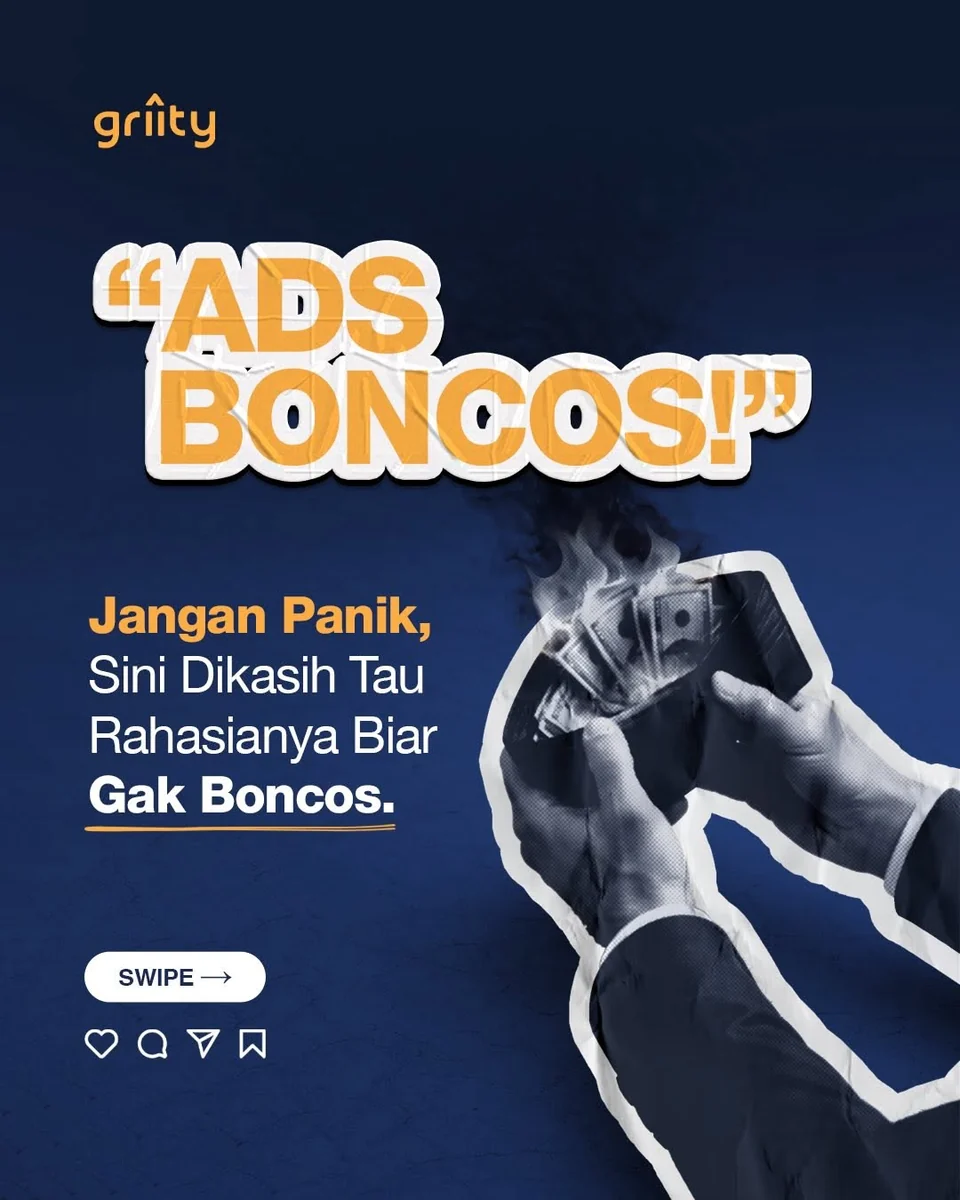 Thumbnail asli carousel Griity tentang ads boncos dan creative performance