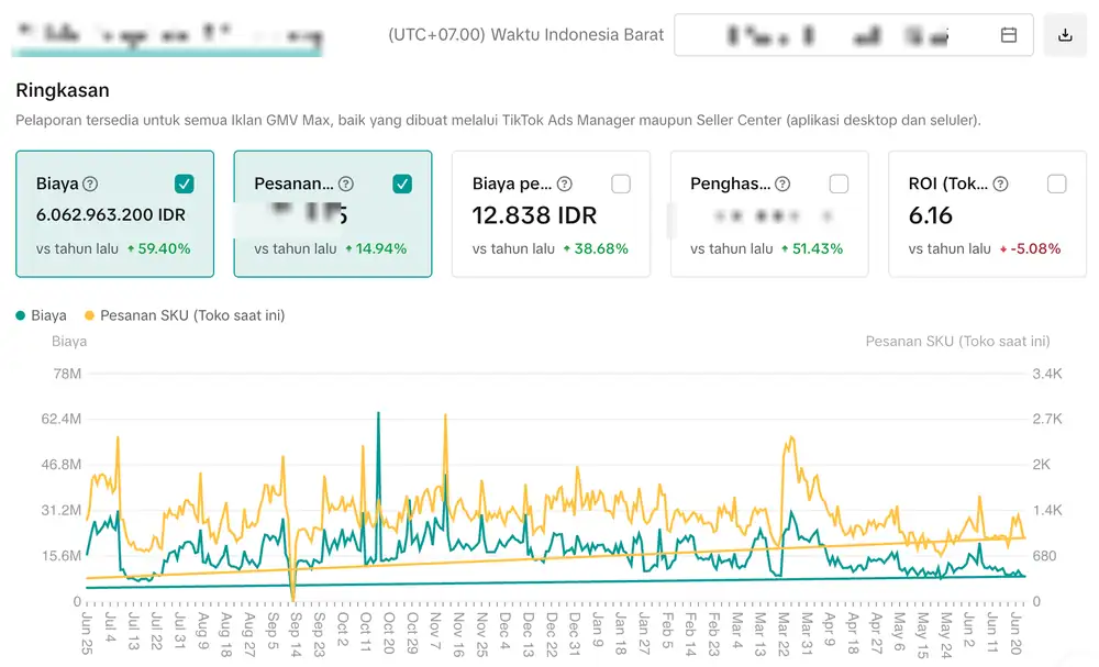 TikTok GMV Max dashboard