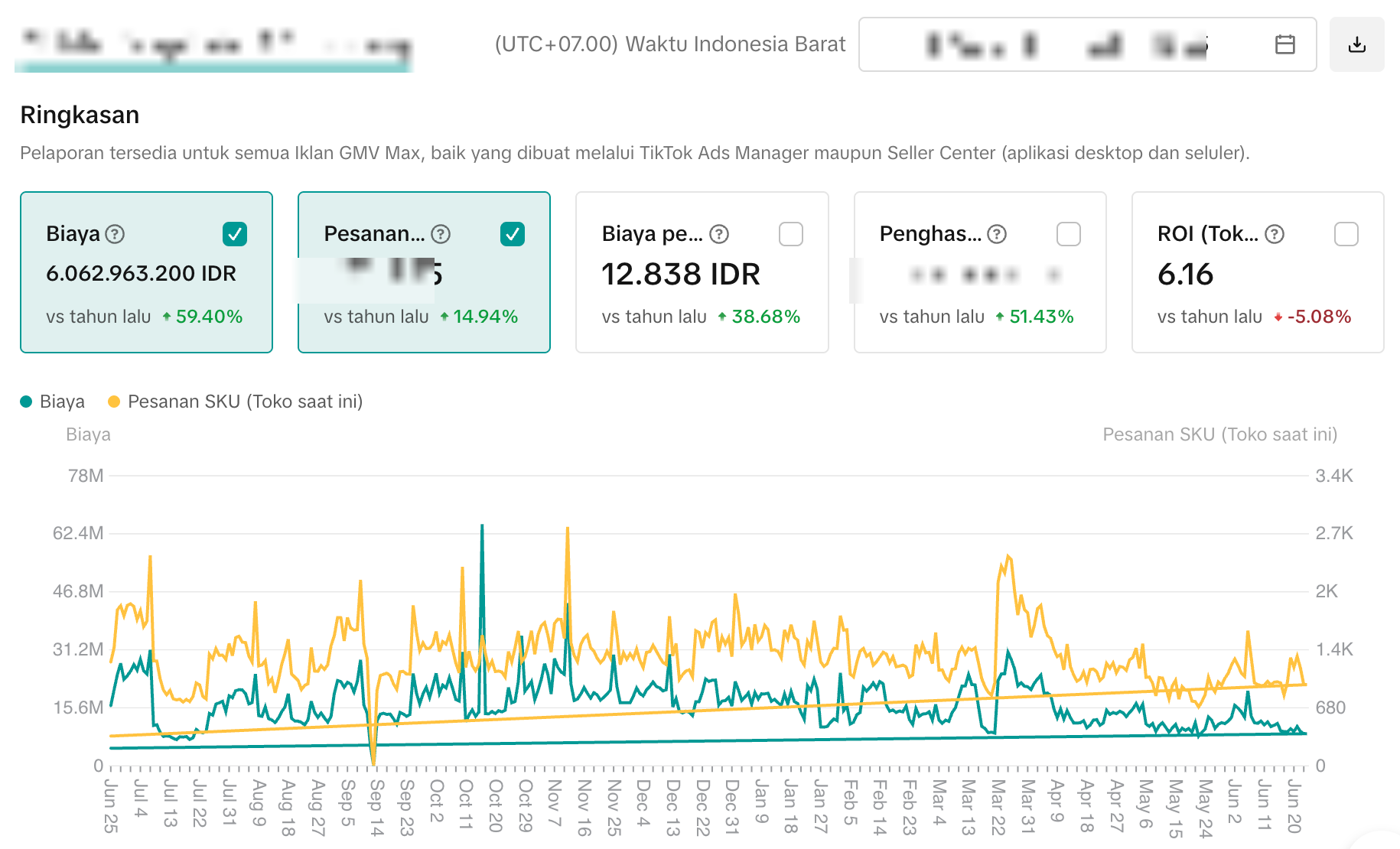 TikTok GMV Max dashboard